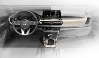 Kia SUV interior teaser sketch