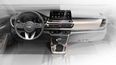 Kia SUV interior teaser sketch