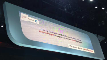 Audi CleanDiesel giant Twitter screen LA Motor Show