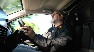 Citroen e-Dispatch - interior driving shot with Auto Express Senior test editor, Dean Gibson