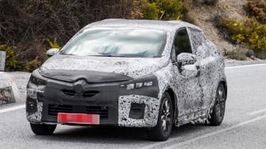 2019 Renault Clio spy shot front quarter