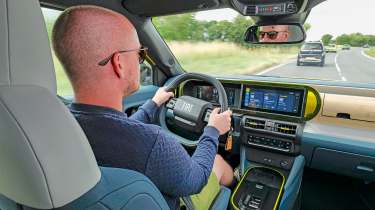 Auto Express chief reviewer Alex Ingram driving a Fiat Grande Panda