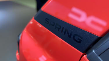 Dacia Spring on Geneva Motor Show stand - c pillar branding
