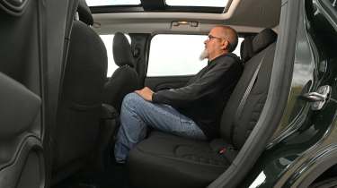 New Jeep Renegade North Star - rear seats being sat in by Auto Express senior test editor 