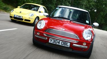 MINI Cooper vs VW Beetle - modern classic head-to-head