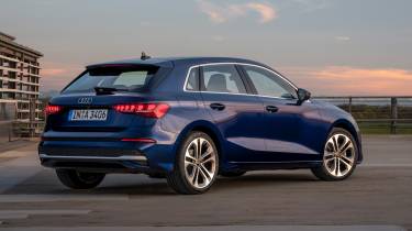 Updated Audi A3 - static rear 3/4 blue