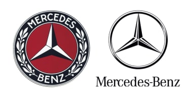 Mercedes badges old and new